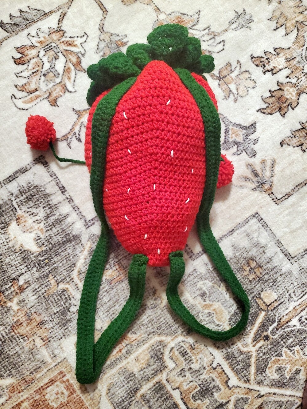 Handmade Strawberry Backpack - Picture 4 of 10